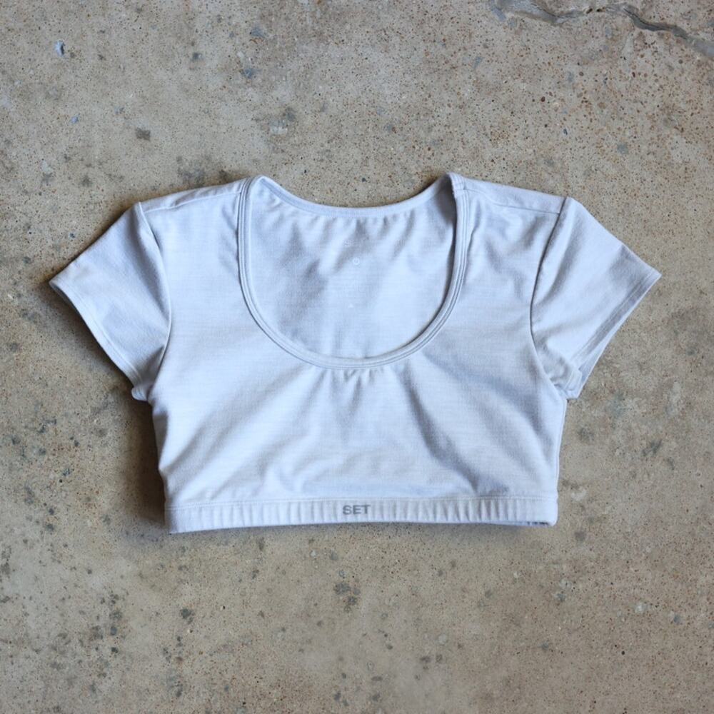 SET Active FormCloud Cropped Tee Light Gray Size M Pilates Yoga